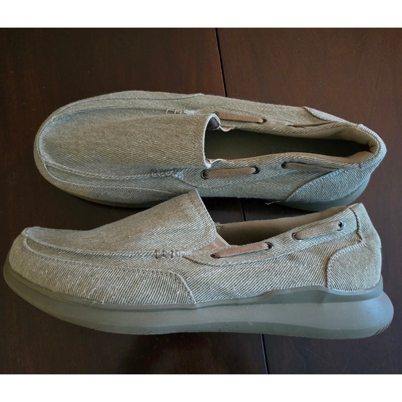 Propet Men's Viasol Casual Slip On Loafer Boat Shoes Size 11 XX 5E Khaki Canvas